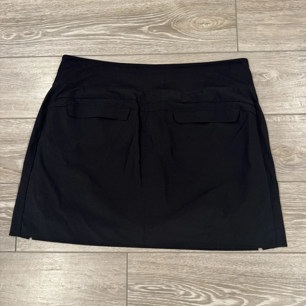 Athleta Soho‎ Skort Black Size 14 Built In Shorts Tennis Golf Athleisure Stretch